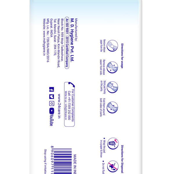 24 Care Ultra Anti-Bacterial Sanitary Pads