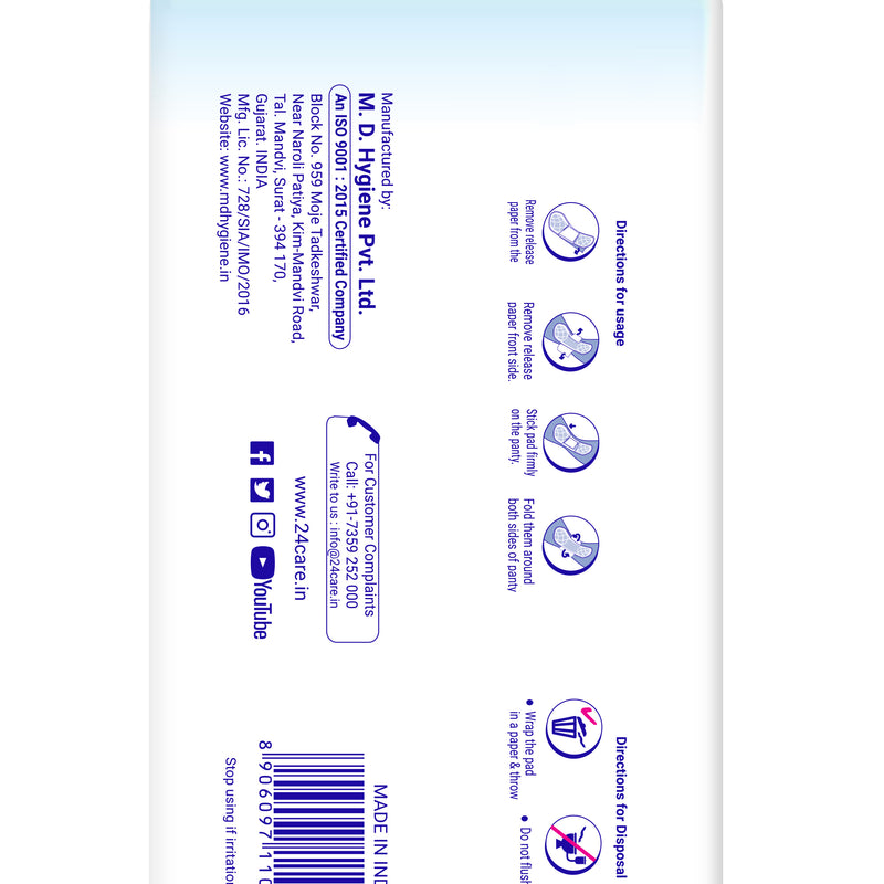 24 Care Ultra Anti-Bacterial Sanitary Pads