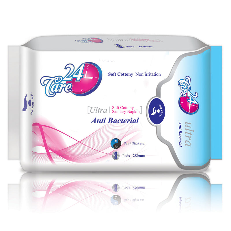 24 Care Ultra Anti-Bacterial Sanitary Pads