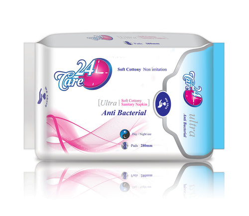 24 Care Ultra Anti-Bacterial Sanitary Pads