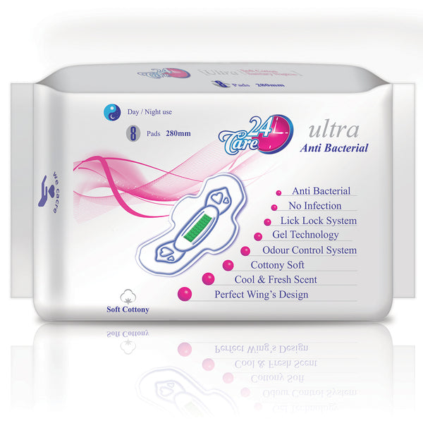24 Care Ultra Anti-Bacterial Sanitary Pads