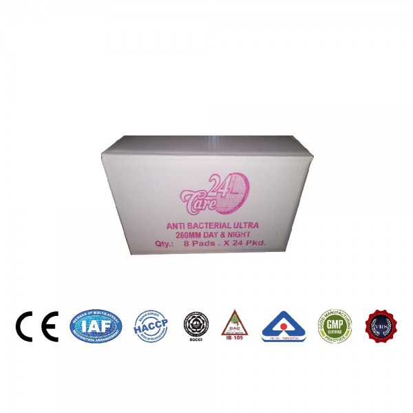 24 Care Ultra Anti Bacterial XL  192 Sanitary Pads (24 Packet) 